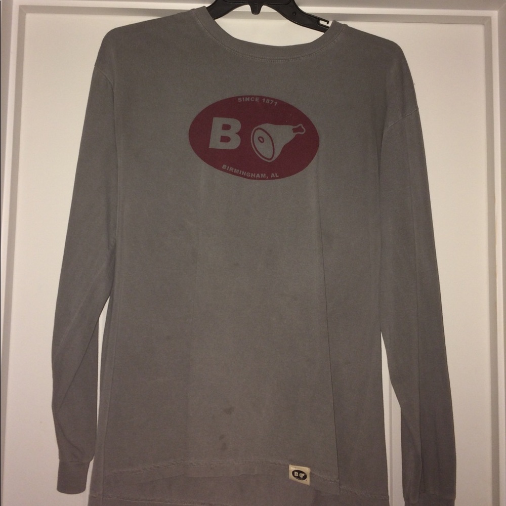 gray and red bham long sleeve
